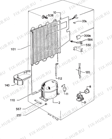 Взрыв-схема холодильника Frigidaire RF3202 - Схема узла Cooling system 017